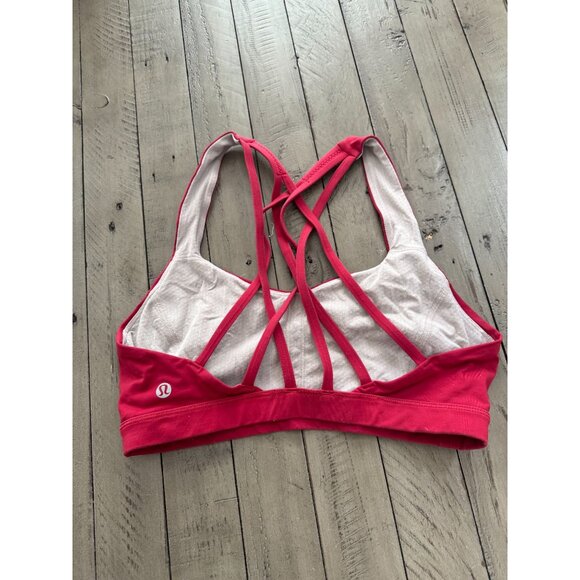 Lululemon Free To Be Serene Strappy Sports Bra Scarlet Red Size 6 - Picture 3 of 3
